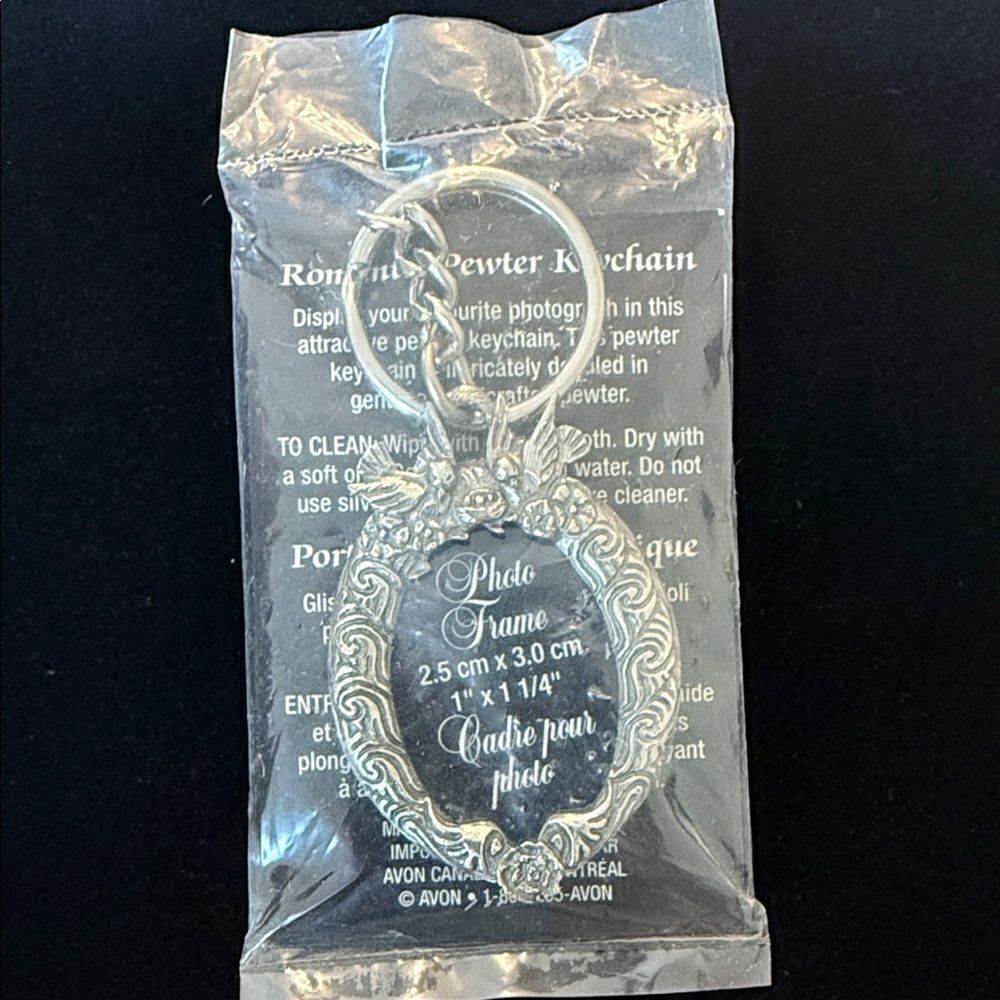Avon Silver Pewter Keychain with Photo Frame